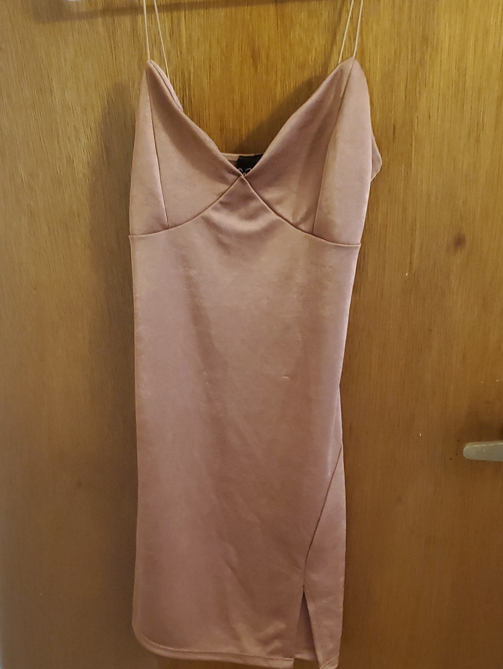 Spaghetti Strap Brown Bodycon Dress